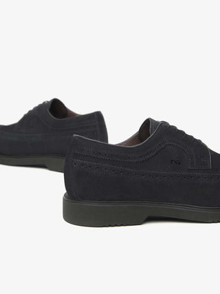 Herren-Schnürschuhe – Schwarz/Giardini-Blau – I500840U 4