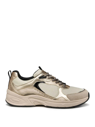 DAMEN-SNEAKER - GEOX BEIGE-GOLD - D55YLA 014AJ