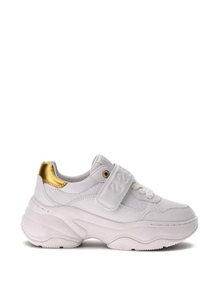 DAMEN-SNEAKER - GUESS WEISS-GOLD - FLFHNN ELE12
