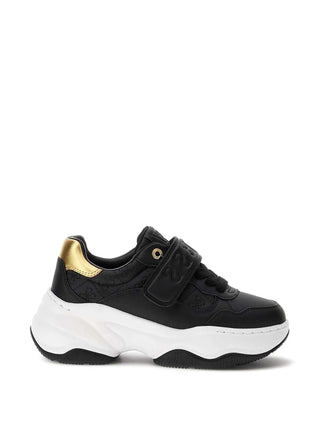 DAMEN-SNEAKER - GUESS SCHWARZ-GOLD - FLFHNN ELE12
