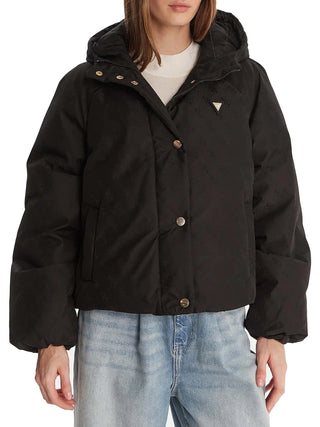 DAMENJACKE - GUESS ATHLEISURE SCHWARZ - V5BL07 WGLW2