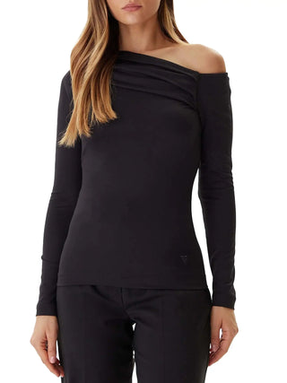 DAMEN-TOP - GUESS APPAREL SCHWARZ - W5BP08 K1492