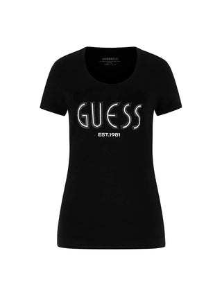 DAMEN-T-SHIRT - GUESS APPAREL SCHWARZ - W5YI05 J1314
