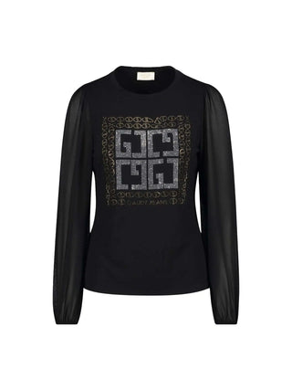 DAMEN-T-SHIRT - GAUDI JEANS SCHWARZ - 521BD64030