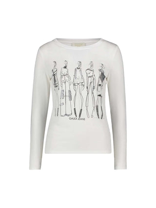 DAMEN-T-SHIRT - GAUDI JEANS WEISS - 521BD64037