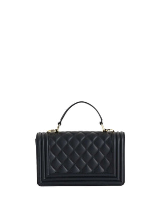 DAMEN-SCHULTERTASCHE - MARC ELLIS SCHWARZ-GOLD - FLACHES QUADRATISCHES S 3