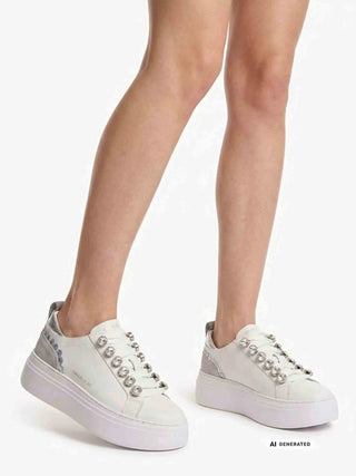 DAMEN SNEAKERS - EMANUELLE VEE WEISS-SILBER - 462P-100-13-P003 5