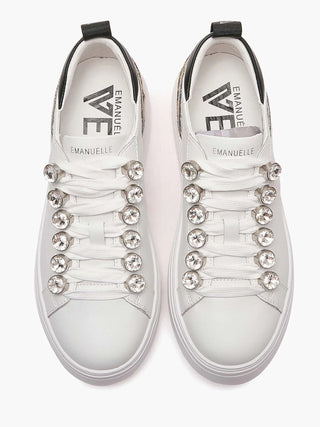 SNEAKERS DONNA - EMANUELLE VEE BIANCO-NERO - 462P-100-13-P003 3