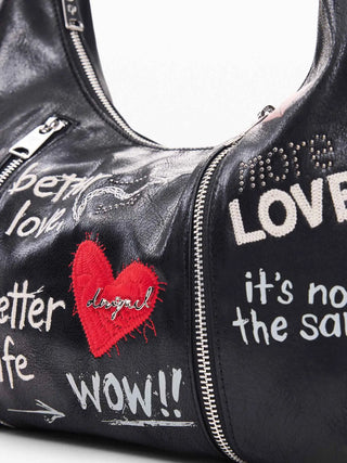 BORSA A SPALLA DONNA - DESIGUAL NERO - 26WAXPA3 5