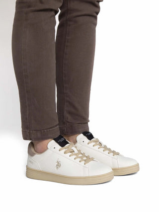 DAMEN SNEAKERS - US POLO ASSN. WEISS-BEIGE - ALPHA003W/GYT1 7