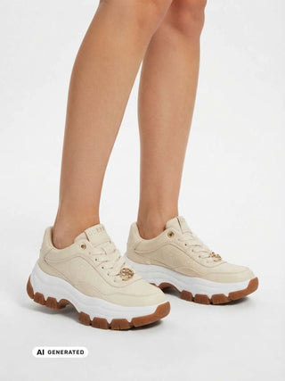 DAMEN-SNEAKER - GUESS CREME - FLFBRT PEL12 5