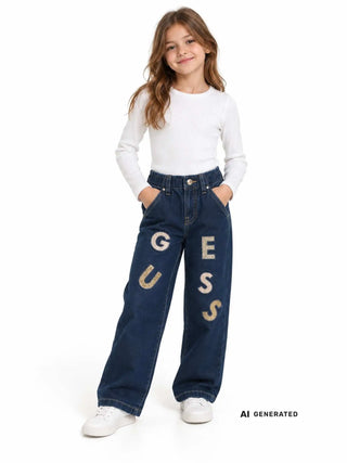 MÄDCHENHOSE - GUESS KIDS SCHWARZ - K6BA02 D2167 3