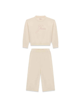 PANTALONE BAMBINA - GUESS KIDS CREMA - K6BG04 Z1291