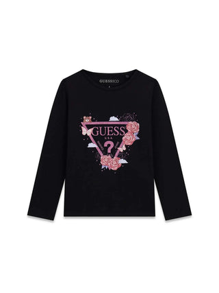T-SHIRT BAMBINA - GUESS KIDS NERO - K6YI24 K3732 1