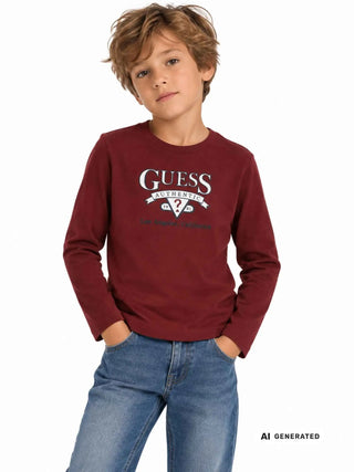 KINDER-T-SHIRT - GUESS KIDS BORDEAUX - N6YI12 K3800 3