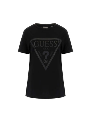 T-SHIRT DONNA - GUESS ATHLEISURE NERO - V2YI07 K8HM0
