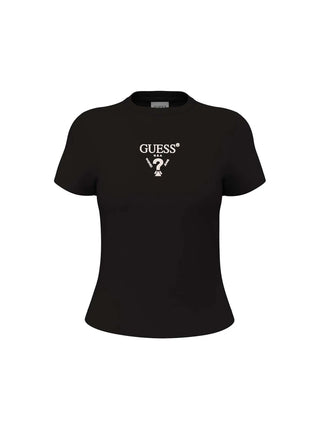 T-SHIRT DONNA - GUESS ATHLEISURE NERO-BIANCO - V4YI21 KCDH1