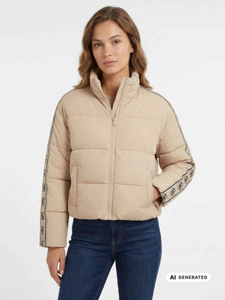 DAMENJACKE - GUESS ATHLEISURE TAUPE - V5BL11 WGYC2 3