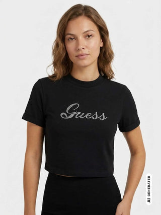 DAMEN T-SHIRT - GUESS ATHLEISURE SCHWARZ - V6BI10 K6306 3