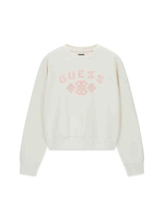 FELPA DONNA - GUESS ATHLEISURE CREMA - V6BQ16 K6350 1