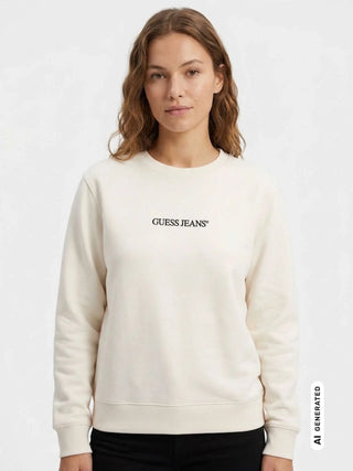 DAMEN SWEATSHIRT - GUESS JEANS WEISS - W4YQ10 KC811 2
