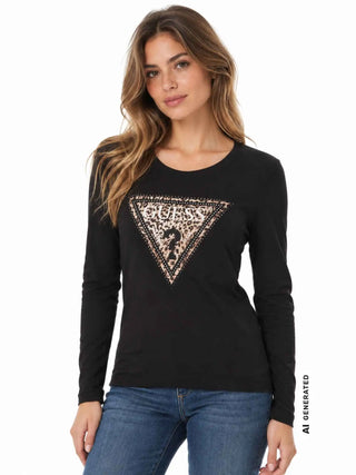 T-SHIRT DONNA - GUESS APPAREL NERO - W6BI57 K7387 3