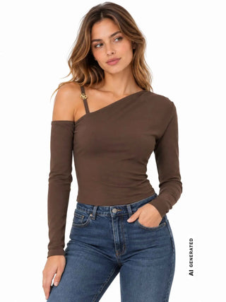 DAMEN T-SHIRT - GUESS BEKLEIDUNG KAFFEE - W6BP22 K6257 3