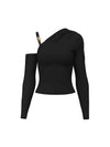 T-SHIRT DONNA - GUESS APPAREL NERO - W6BP22 K6257 1