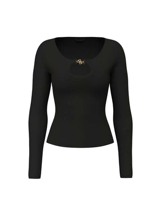 T-SHIRT DONNA - GUESS APPAREL NERO - W6BP27 K6288