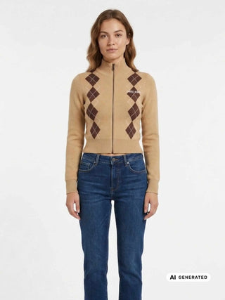 DAMEN CARDIGAN - GUESS JEANS BRAUN - W6BR10 Z1253 3