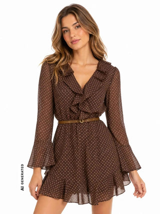 DAMENKLEID - GUESS BEKLEIDUNG BRAUN - W6YK35 W2959 3