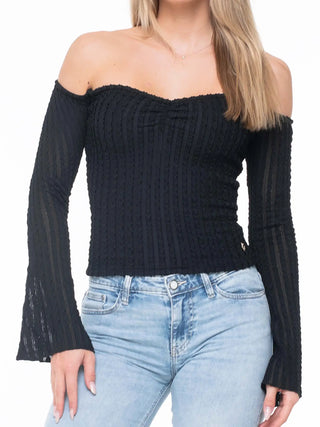 MAGLIA DONNA - GUESS APPAREL NERO - W6YP27 K4376
