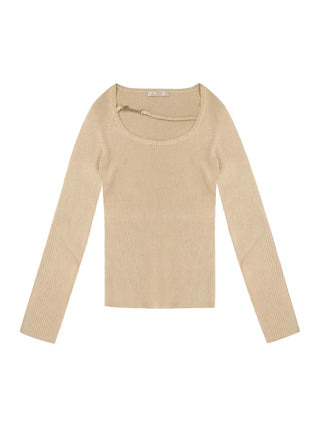 MAGLIA DONNA - GUESS APPAREL BEIGE - W6YR22 Z0966