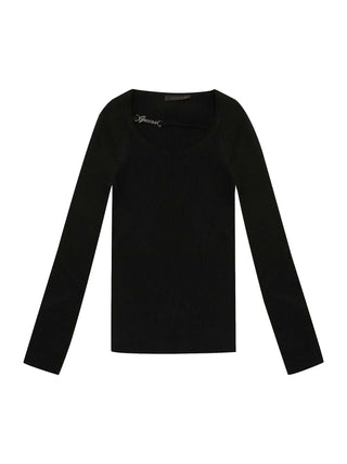 MAGLIA DONNA - GUESS APPAREL NERO - W6YR22 Z0966