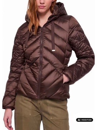 DAUNENJACKE DAMEN - GAUDI JEANS BRAUN - 621BD35010