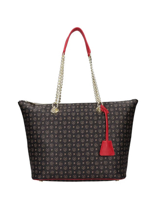 BORSA A SPALLA DONNA - POLLINI NERO-ROSSO - TE8410PP02Q11 1