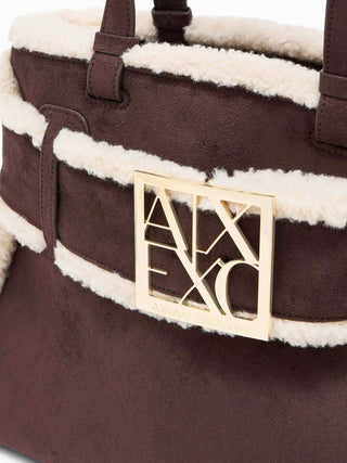 BORSA A SPALLA DONNA - ARMANI EXCHANGE BIANCO-MARRONE - XW000285 AF26995 5