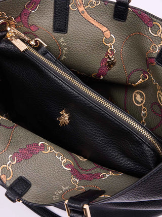 BORSA A SPALLA DONNA - US POLO ASSN. VERDE-CREMA - BIURR9377WVP 3