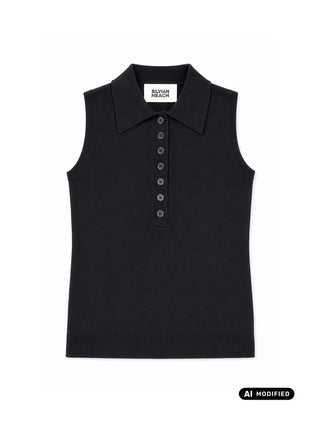 DAMEN-POLOSHIRT - SILVIAN HEACH SCHWARZ - GPA26332PO