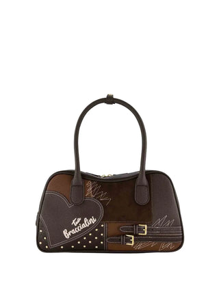 BORSA A SPALLA DONNA - BRACCIALINI MARRONE - B19204-YY
