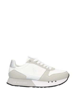 SNEAKERS DONNA - US POLO ASSN. BIANCO-ARGENTO - DENI004W/6YH1 1