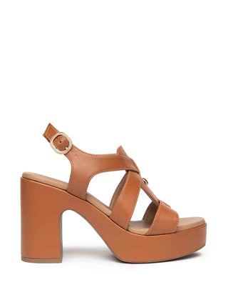 SANDALO DONNA - NERO GIARDINI COGNAC - E616092D 1