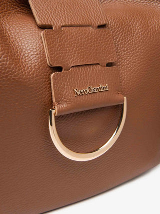 BORSA A SPALLA DONNA - NERO GIARDINI CUOIO - E644161D 3