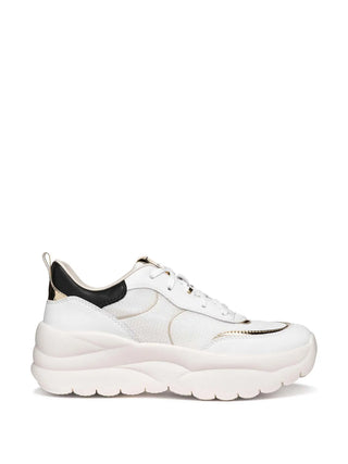 SNEAKERS DONNA - GEOX BIANCO-ORO - D651FB 09BBN