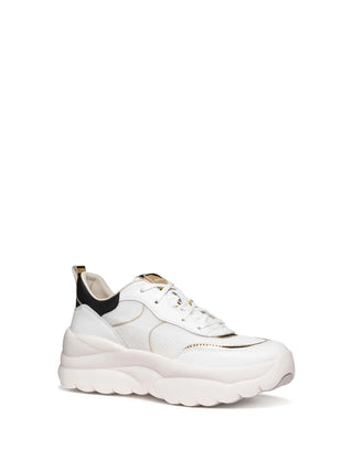SNEAKERS DONNA - GEOX BIANCO-ORO - D651FB 09BBN 2