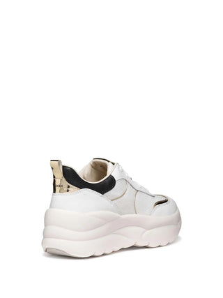 SNEAKERS DONNA - GEOX BIANCO-ORO - D651FB 09BBN 4
