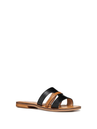SCALZATO DONNA - GEOX NERO-CAMEL - D65YMP 0001J 2