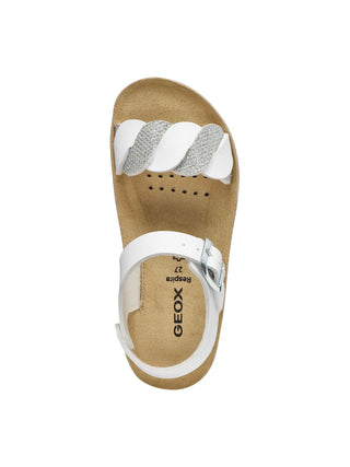 SANDALO RAGAZZA - GEOX BIANCO-ARGENTO - J55EAE 0BCEW 5