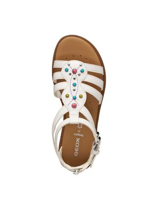 SANDALO RAGAZZA - GEOX BIANCO-MULTI - J6535D 000BC 5