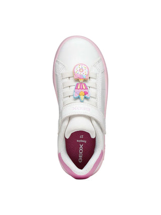 SNEAKERS RAGAZZA - GEOX BIANCO-ROSA - J65LRF 000BC 5